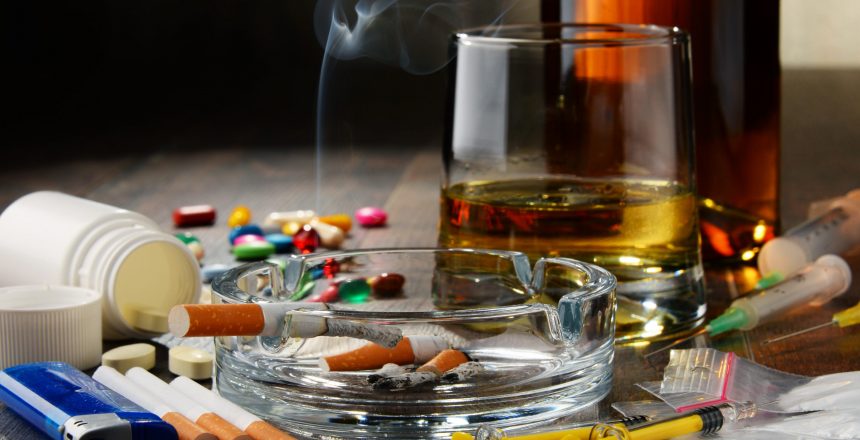 Variety of addictive substances, including alcohol, cigarettes and drugs