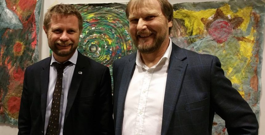 Helseminister bent Høie og Jan-Magne Tordenhjerte Sørensen